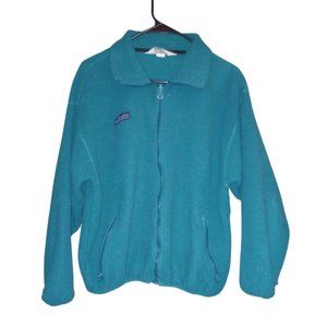 Columbia Vintage 90's Womans Full Zip Sweater Teal Size Medium